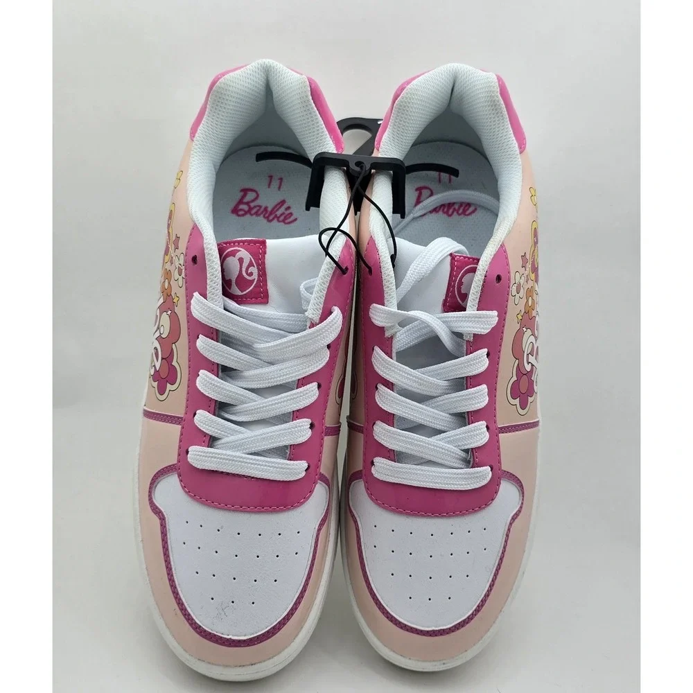 Barbie Retro Floral Sneakers Shoes Pink &‎ White Size 11 Women's 2000s Y2K Style